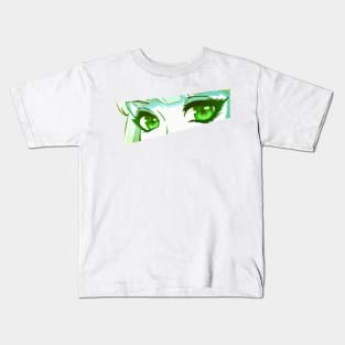 Anime Eyes (green) Kids T-Shirt
